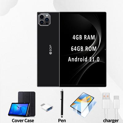 BDF 10,1-дюймовый планшетный ПК 4+64 ГБ 3G / 4G Lte Звонки Фаблет Android 11 WiFi Bluetooth 3G 4G SIM-карта с чехлом