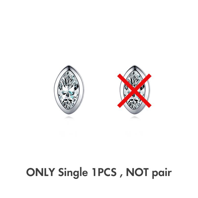 Modian 1 Piece Gold Geometric Shape Stud Earring 925 Silver Sparkling Clear CZ Earrings For Women Collocation Jewelry