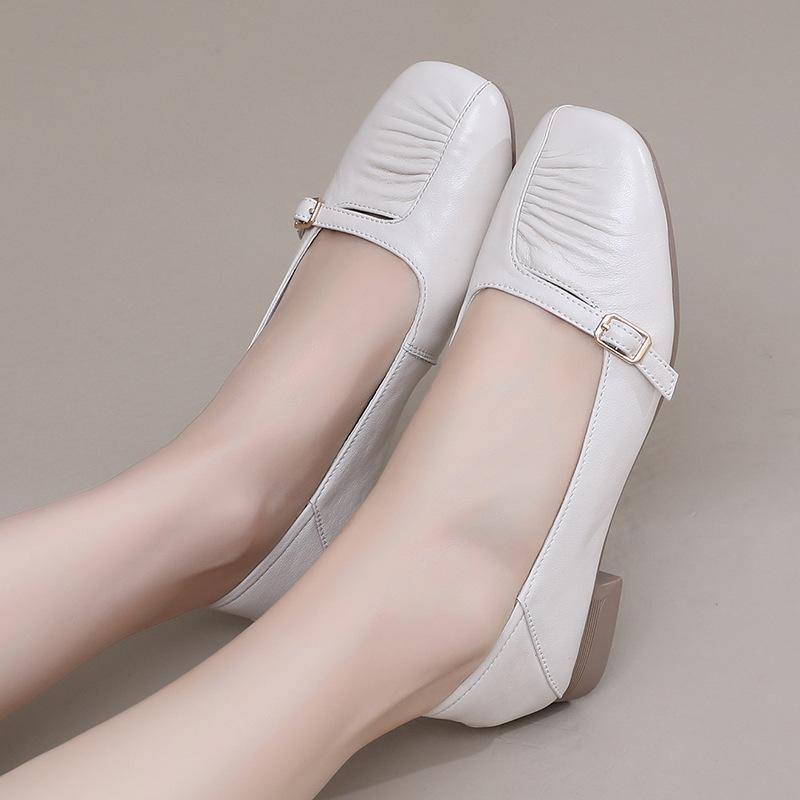 GKTINOO Женская обувь Натуральная кожа 2025 Весна Новая модельная обувь Женская Большой размер Низкий каблук Офисная обувь Женская