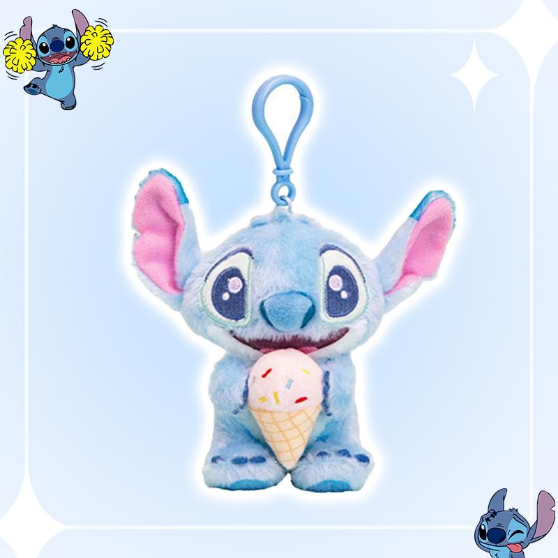 Disney Стич Серия 'Отпуск' Подвеска для Рюкзака Плюшевая Игрушка Мультяшная Милая Кукла Брелок Подушка Игрушка Подарок