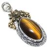 Тигровый глаз Ручная работа Серебро 925 пробы Подарок Двухцветная подвеска 2,32" a7F77