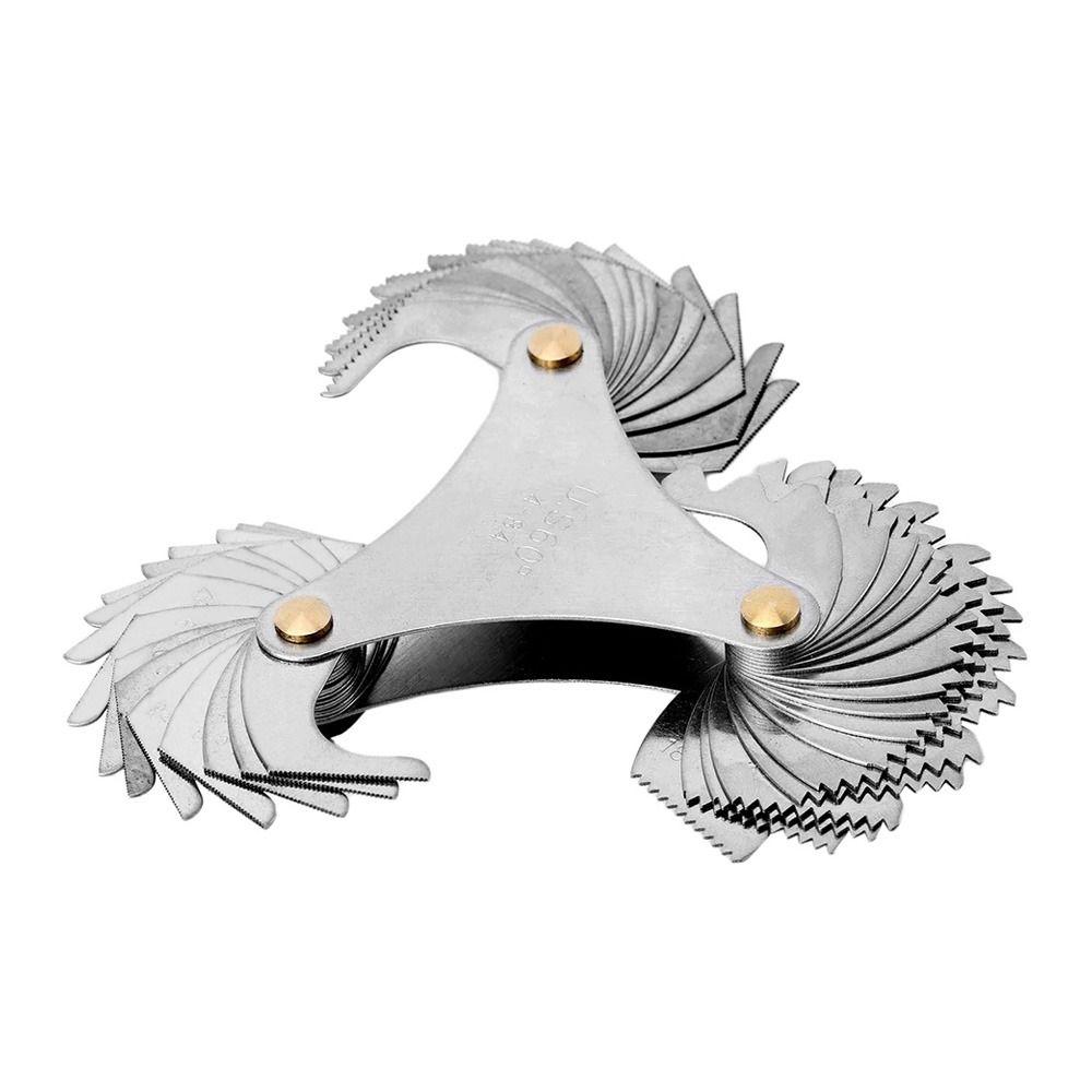 51Pcs Triangle Measuring Head Measuring Tool Measuring Gage Stainless Steel US Screw Pitch Gauge Thread Blades