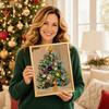 DIY Jeweled Christmas Tree Art Kit with Frame Pearl Painting Art  Party Gift