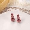 Серьги-гвоздики в виде кролика для вечеринки, леди, темперамент, мультфильм, стекающиеся женские украшения, корейские серьги