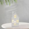 Ceramic Christmas Village Houses Decorations Lighting Warm White Figurines Scene for Xmas