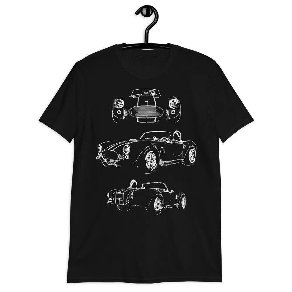Cobra Antique Muscle Car Outline Art TShirt New 100 Cotton Short Sleeve ONeck Casual Mens Tshirt Streetwear