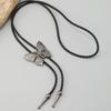 PU Woven Turquoise Feather Necklace Boho Bronze Butterfly Choker Five-pointed Star Bolo Tie  Men