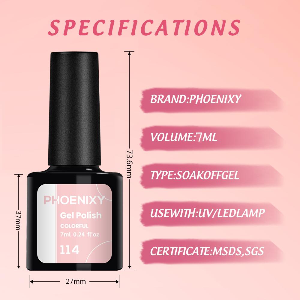 PHOENIXY 10 шт. чистый цвет гель-лак для ногтей яркий для нейл-арта лак база верхнее покрытие светодиодная/УФ-лампа 8 мл набор гелей для лака