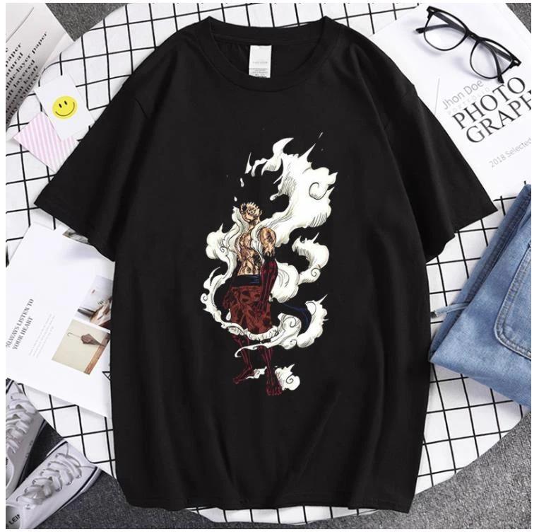 One Piece Luffy Cosplay Anime T-Shirt Shirt Undershirt Costumes Cotton Black