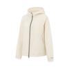 Comfortable Casual Minimalist Solid Color Sports Hooded Zipper Windbreaker Women Outerwear Eggshell-Gray AFDVE68-1