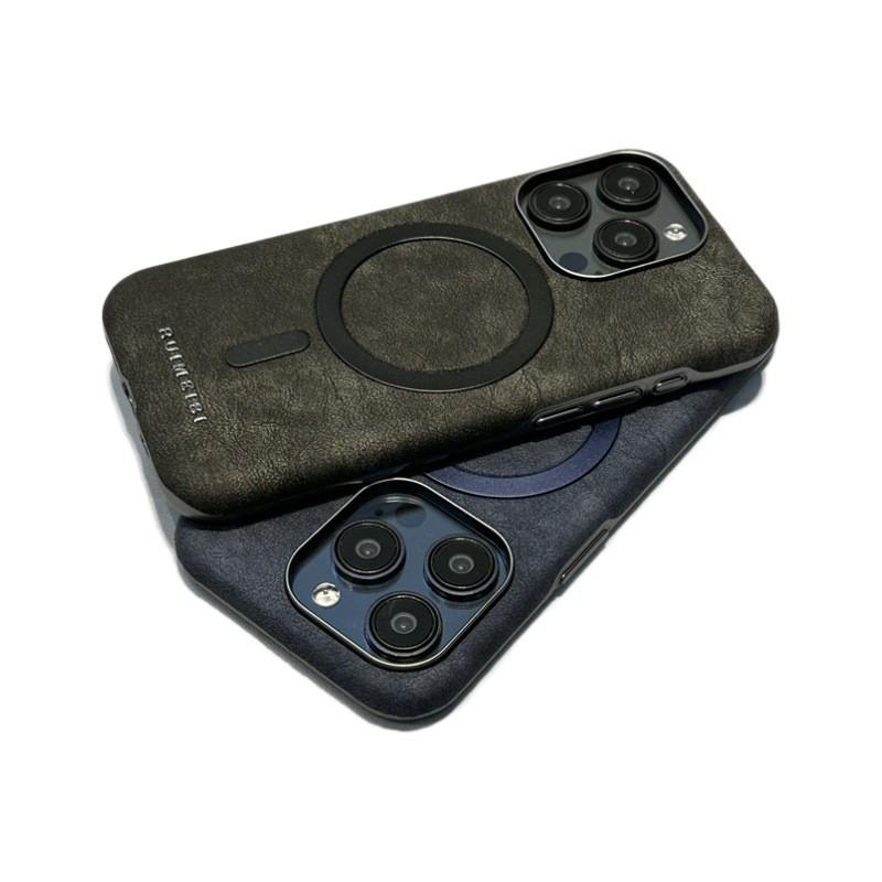 Magnetic Leather Phone Case IPhone 15 16 17 Pro Max Premium Business Style Full Coverage Shockproof Protective Cover