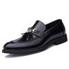 Men's Shoes Business Dress Leather Shoes Men's Glossy Pointed Beanie Shoes Casual Shoes Fringed Loafers