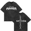 100 Cotton Acid Washed Vintage Lady Gaga Mayhem T Shirt Fashion Aesthetic Tshirt Unisex High Quality Retro Mineral Wash Tees