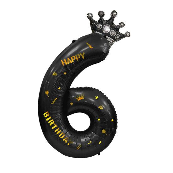 40-дюймовые большие черные воздушные шары с цифрами в виде короны и надувной соломой, товары для детского душа, свадьбы, дня рождения, вечеринки