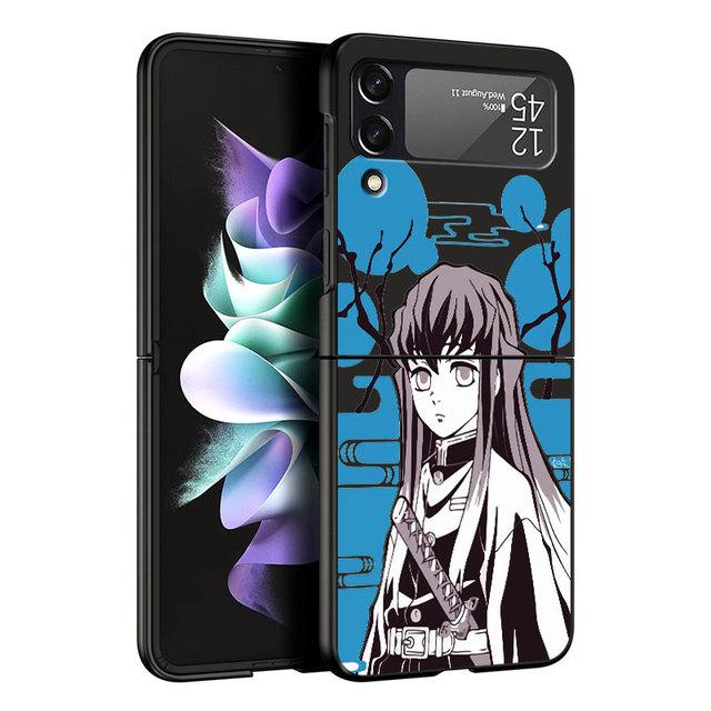 Японское аниме для Samsung Galaxy Z Flip 3 Zflip3 Z Flip 4 5g Zflip Kurama Demon Slayer, черные противоударные чехлы, чехол, чехол