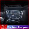 For Jeep Compass 2017 2018 ABS Chrome Car Air Conditioner Switch Panel Frame Cover Trim Car Accessories