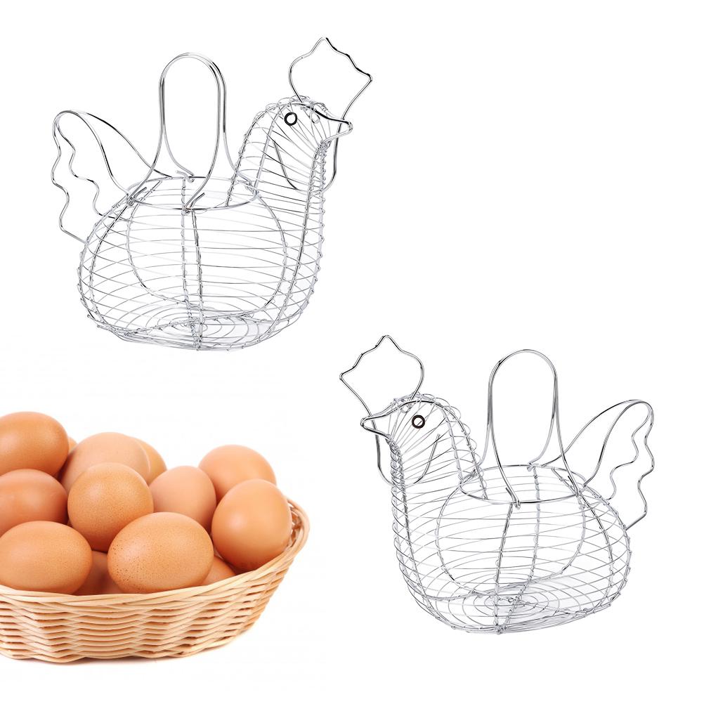 Корзина для фруктов из кованого железа, плетеная корзина для яиц