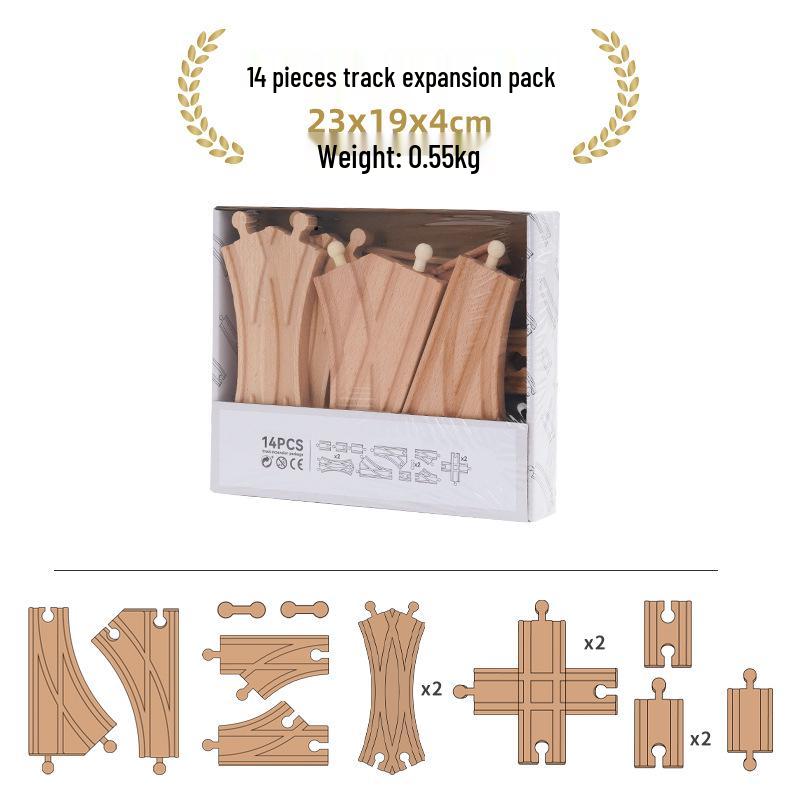 Wooden Electric Train Track Building Blocks - Compatible with Thomas