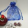 100 шт. темно-синие прозрачные органзовые мешочки для свадебного детского душа, подарочные мешочки с принтом из ротанга, демонстрационные мешочки на шнурке
