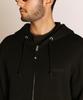 Schott Leather Elbow Patch Zip Hooded Sweatshirt, Men's, Size M, 010, Black, 782-5231003
