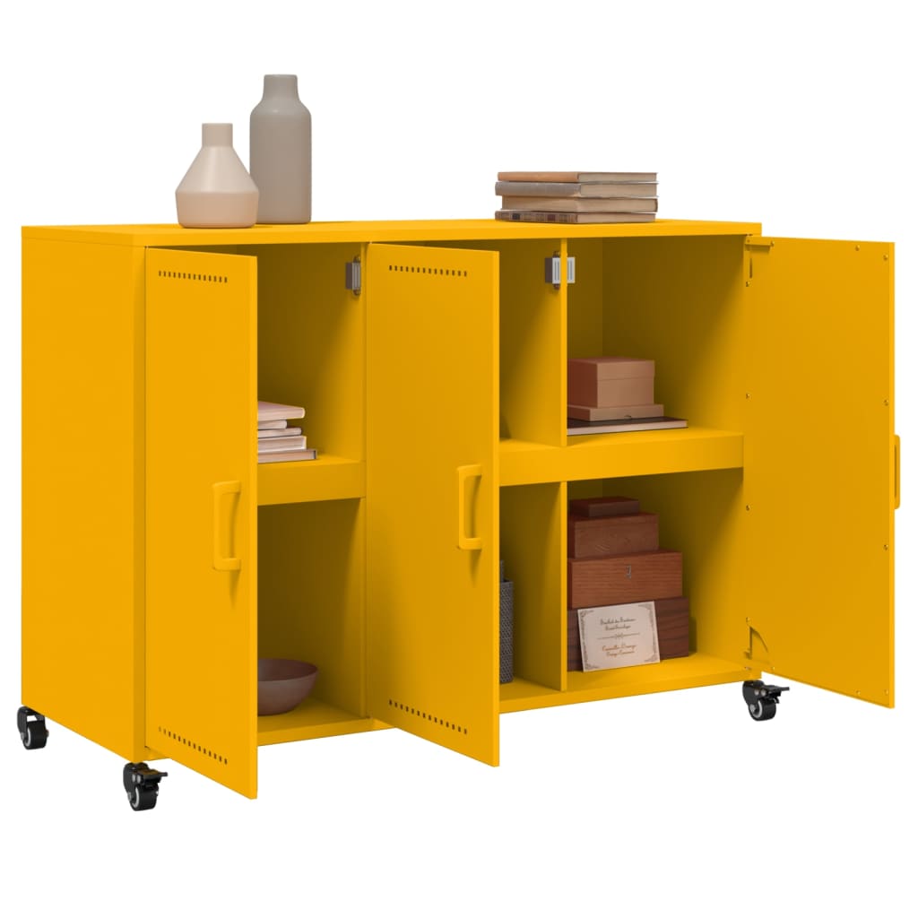 Sideboard Mustard Yellow 100.5 x 39 x 72 cm Steel