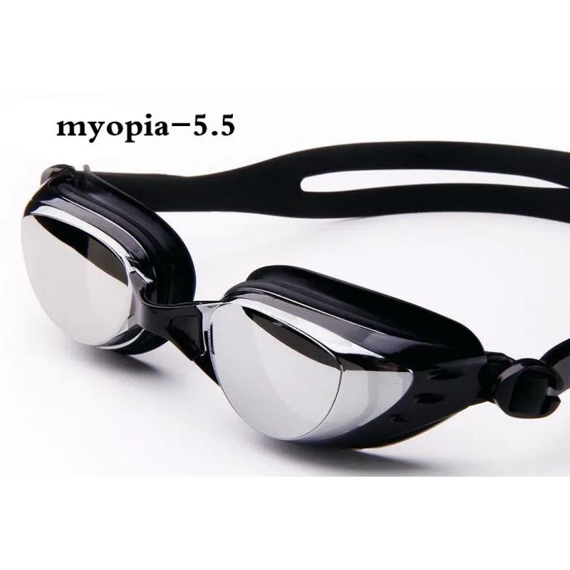 Спортивные взрослые очки для плавания с близорукостью для мужчин и женщин, диоптрийные очки для плавания, противотуманные водонепроницаемые силиконовые очки для плавания -1,5 до -8,0