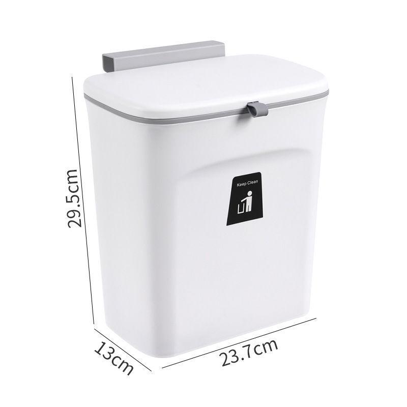 Wall Mounted Kitchen Waste Bucket Non Perforated With Cover Waste Storage Bin Kitchen Bathroom Large Capacity Garbage Bin