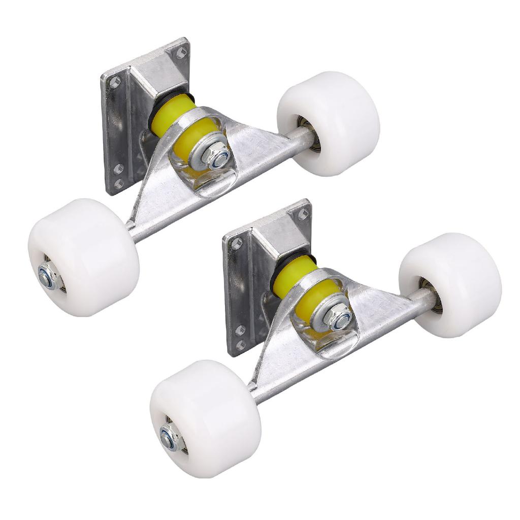 2PCS   Trucks Set with 4 Wheels Aluminum Alloy 5 Inch Shock Absorption  board Truck for Replacement