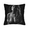 Karol G Chibi Hibiscus Tattoo Pillow Cover  Cute Funny Pillow Case For Sofa Home Decor Soft Pillowcases Birthday Present