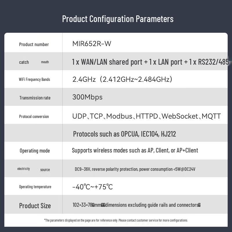 Maiwei MIR652R-W 4G Industrial Cellular Router (CN version)
