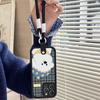 New Checked Puppy Soft Shell Suitable for Apple 16promax Mobile Phone Case Lanyard Iphone15 14 Protection Case