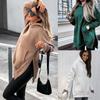 Women's Autumn and Winter Pullover Side Opening Design Solid Color Shirt Pocket Features Split Hoodie for Women
