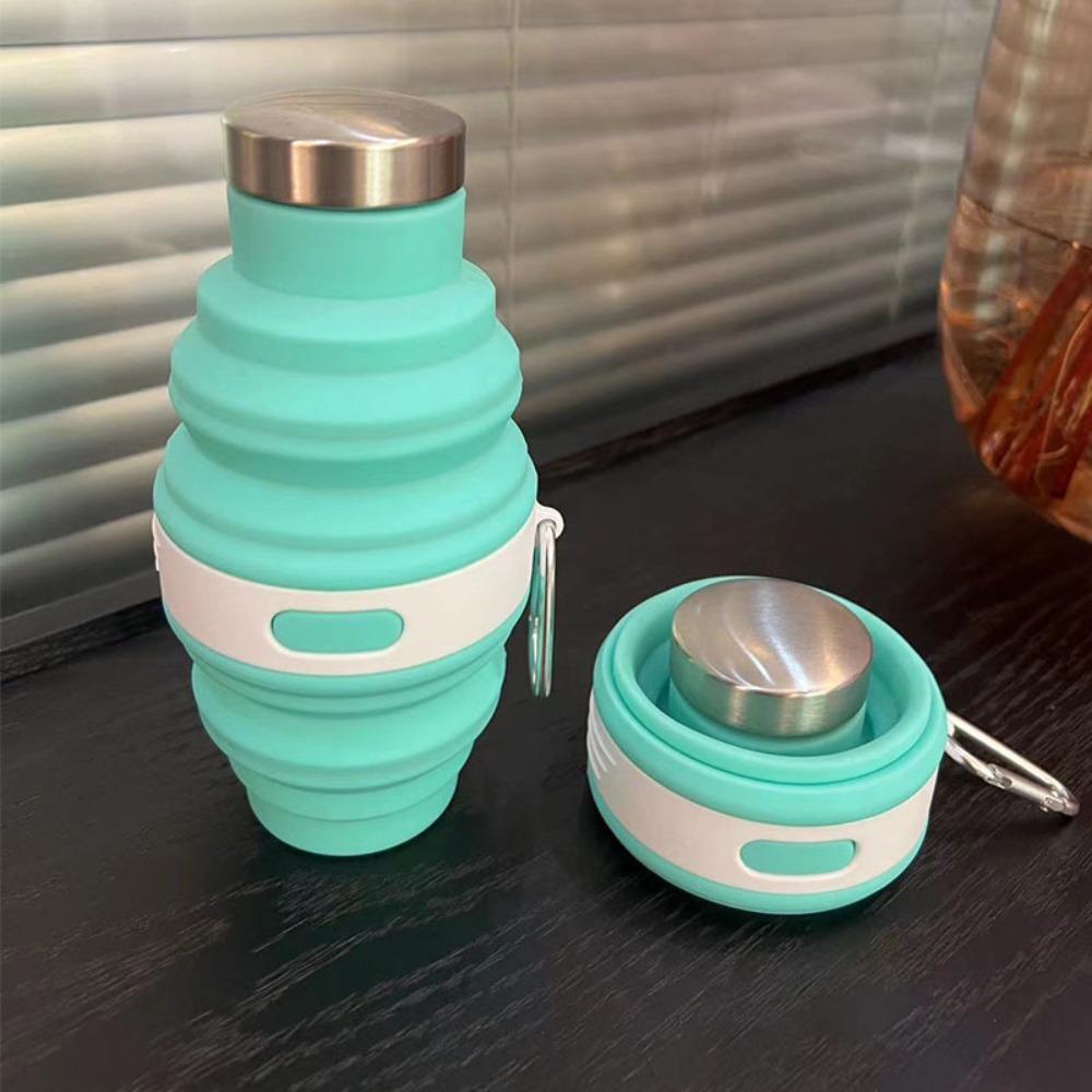 475ml Hiking Cups Silicone Folding Drink Cups Reusable Collapsible Water Bottles for Outdoor
