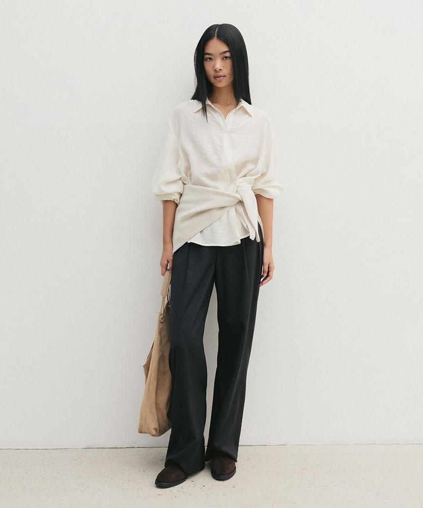 THERYE Wool Loose Slacks(Charcoal)