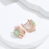 Kinel Rose Gold Color Square Drop Earrings For Women Green Zircon Vintage Earring