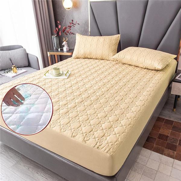 Waterproof Quilted Mattress Cover Air-Permeable Bed Protector Pad Waterproof Mattress Topper for Bed Anti-mite Sheets (No Pillowcase )