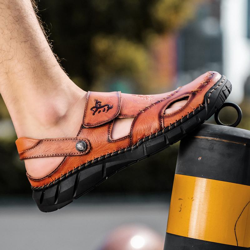 38-50 Мужские сандалии ручной работы Сандалии для активного отдыха Кожаные сандалии Пляжная обувь Походные сандалии для активного отдыха из кожи