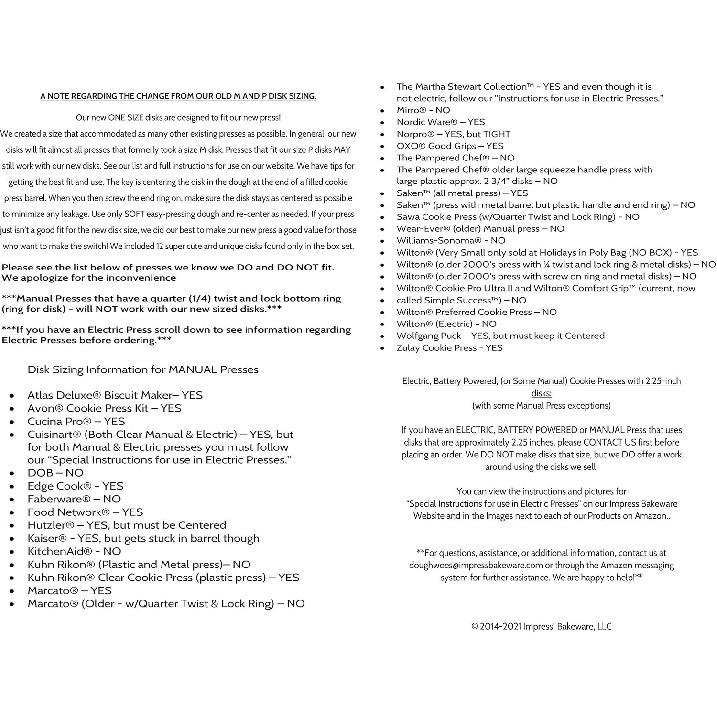 Impress Cookie Press Disks – Valentine’s Day Set of 8, Food Safe Plastic Shapes w/Outline Heart, Hug Me, & More, Fits Many Manual Models - See