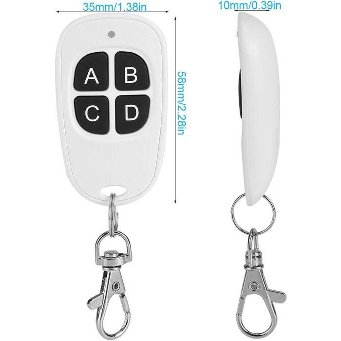 Télécommande RF 433 MHz EV1527 4 boutons (4 canaux) — pour portail/garage, pile incluse