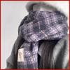 Autumn And Winter New Color Blocked Plaid Scarf For Women Thickened And Warm For Couples Scarf For Students High-End And Versatile