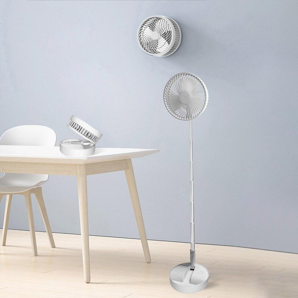 USB Rechargeable Folding Telescopic Floor Fan Mini Summer Mute Silent Student Desktop Table Fan for Office Bedroom Cooler
