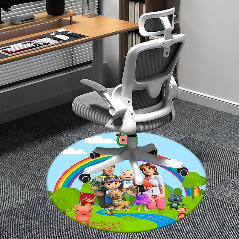 CoComelon Family,Rainbow Adventure Chair mat Round Rug Office carpet, Non slip, Suitable for Living Rooms, Bedrooms decor.1205267a