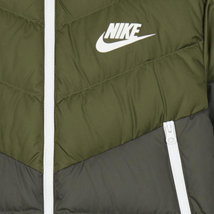 Nike Пуховик на молнии с логотипом, мужская верхняя одежда, оливково-зеленый DV0754-326