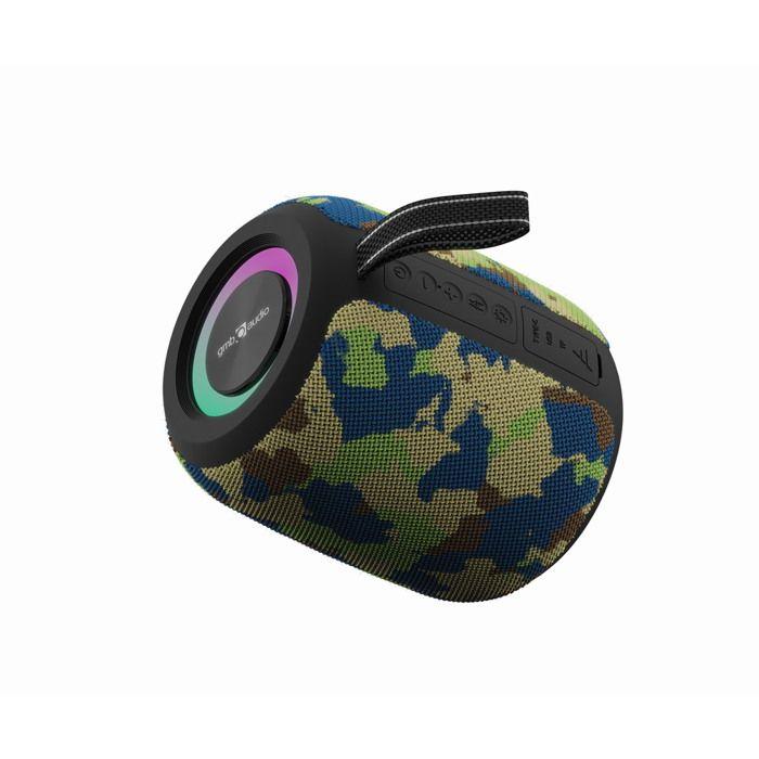 Enceinte Bluetooth Portable - Gembird Camo - Effets Lumineux RGB - Son Stéréo TWS - Autonomie 10h