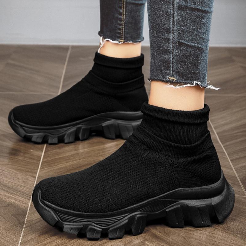 Fashion Knit Men Casual Sneakers Comfortable Socks Walking Shoes Couple Comfortable Outdoor Wear-resistant Trainer Running Shoes