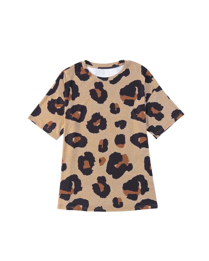 Azura Exchange Leopard Print Loose T-Shirt