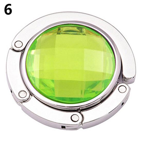 Foldable Purse Hanger Handbag Hook Hang Convenient Table Round Rhinestone Holder