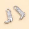 Dual-Color Stainless Steel Double-Sided High Boots Pendant Accessory, 13x21mm