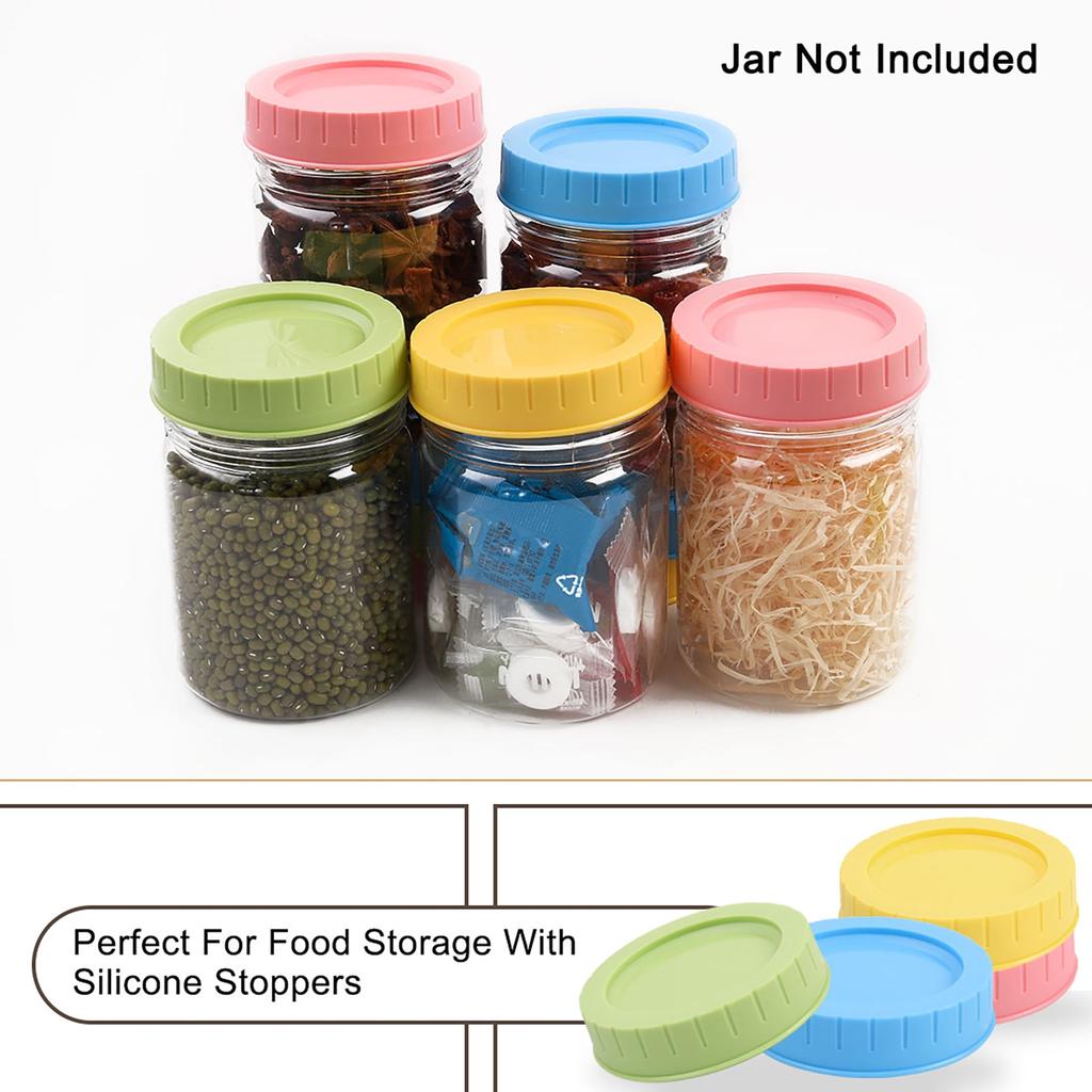 PP plastic color round food grade 70mm mouth diameter Mason jar sealed lid 4 Pack