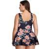 Women Summer Swimwear Plus Size Swimsuit Floral Pattern V Neck Beach Dress Sexy Two-Piece Bathing Suit S-5XL